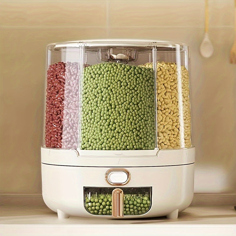 Rotating Airtight Food Storage Container | Large-Capacity Grain & Cereal Dispenser with 360° Design