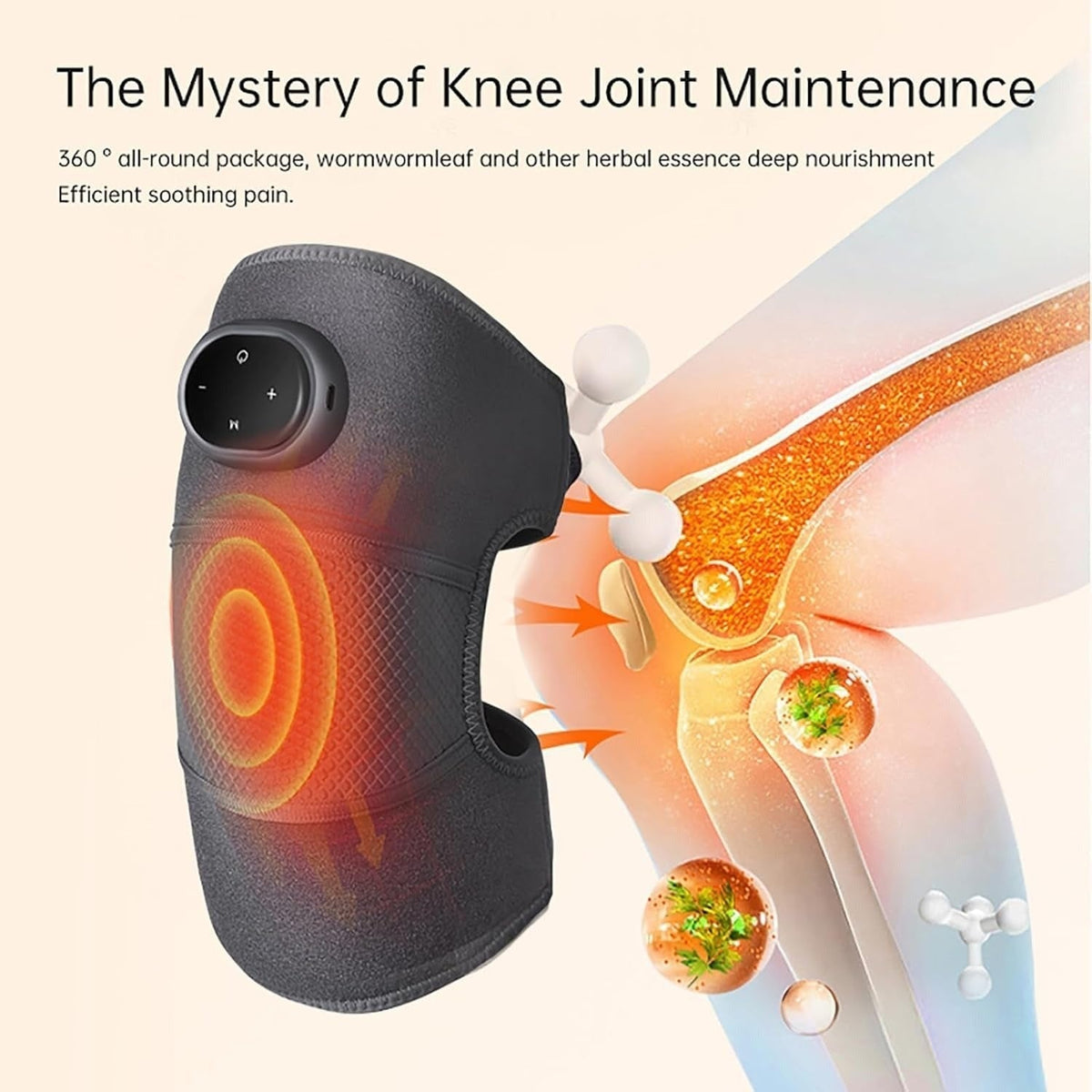 Wireless Knee Massager with Heating and Vibrations, USB-C