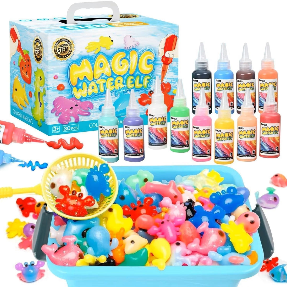 12-Color Water Gel Pet Craft Kit with Molds for Children