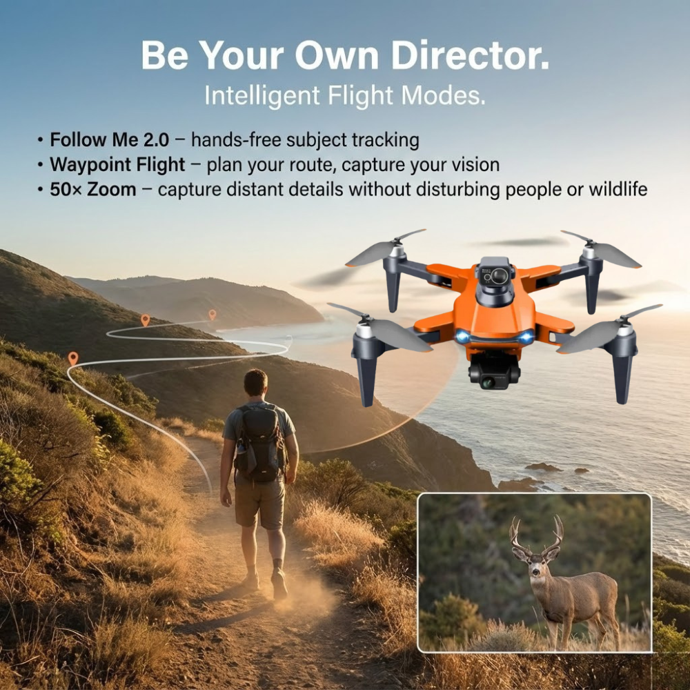 Camera Drone Foldable Quadcopter with GPS 3-Axis Gimbal and Obstacle Avoidance