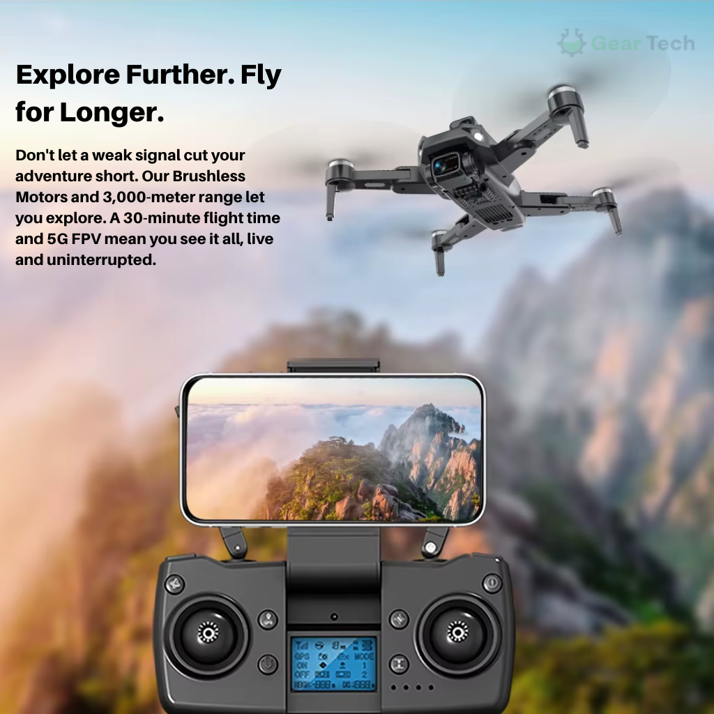 Camera Drone Foldable Quadcopter with GPS 3-Axis Gimbal and Obstacle Avoidance