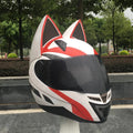 CatEars Full Face Motorcycle Helmet with Detachable Cat Ears Riding Helmet