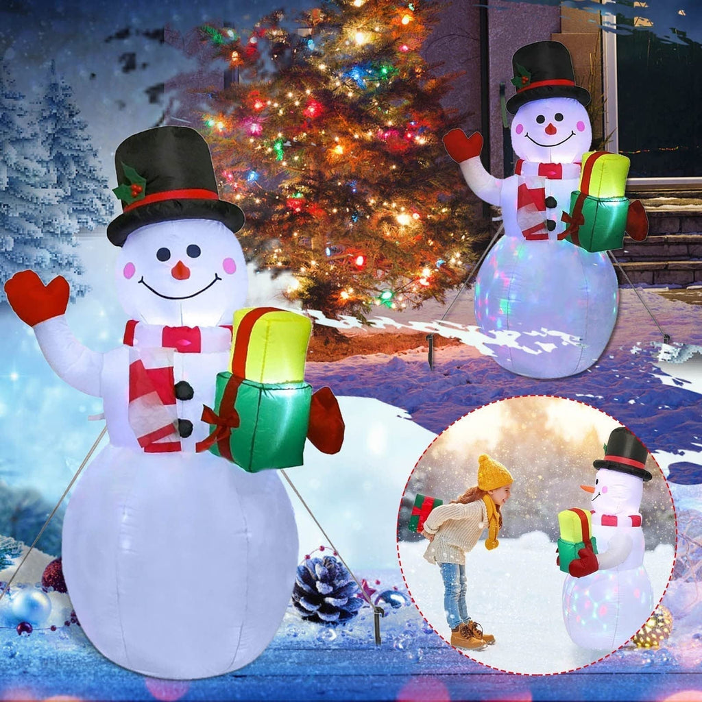 Christmas Yard Decorations Inflatable LED Lights Outdoor Lawn Display with Glowing Figures