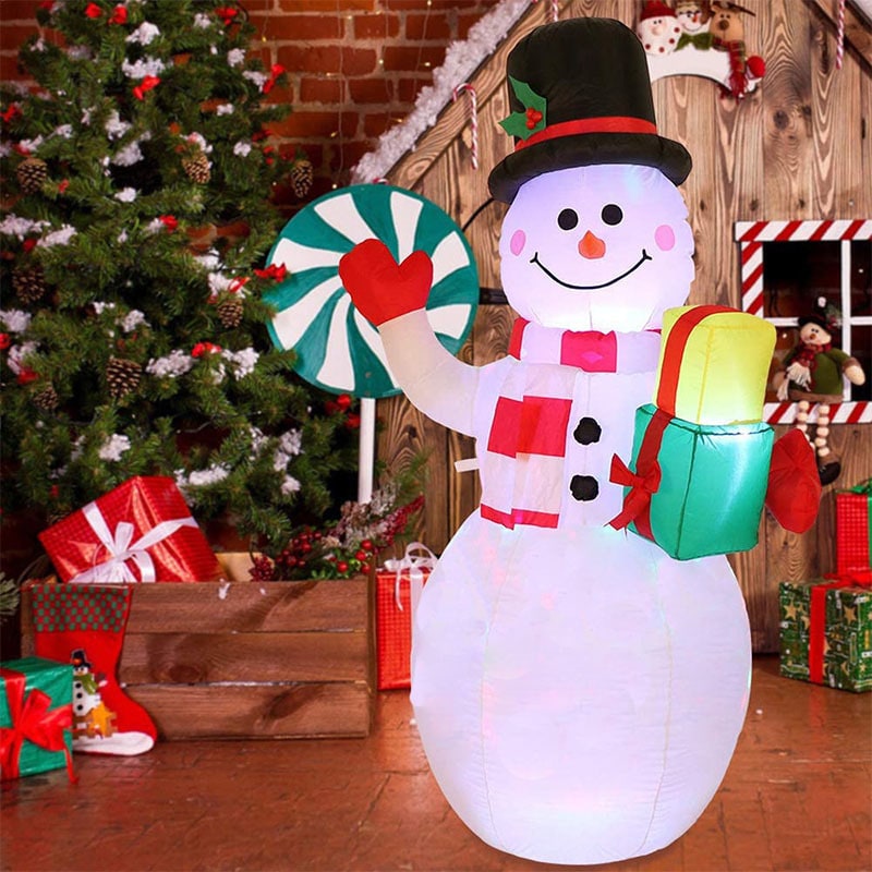 Christmas Yard Decorations Inflatable LED Lights Outdoor Lawn Display with Glowing Figures