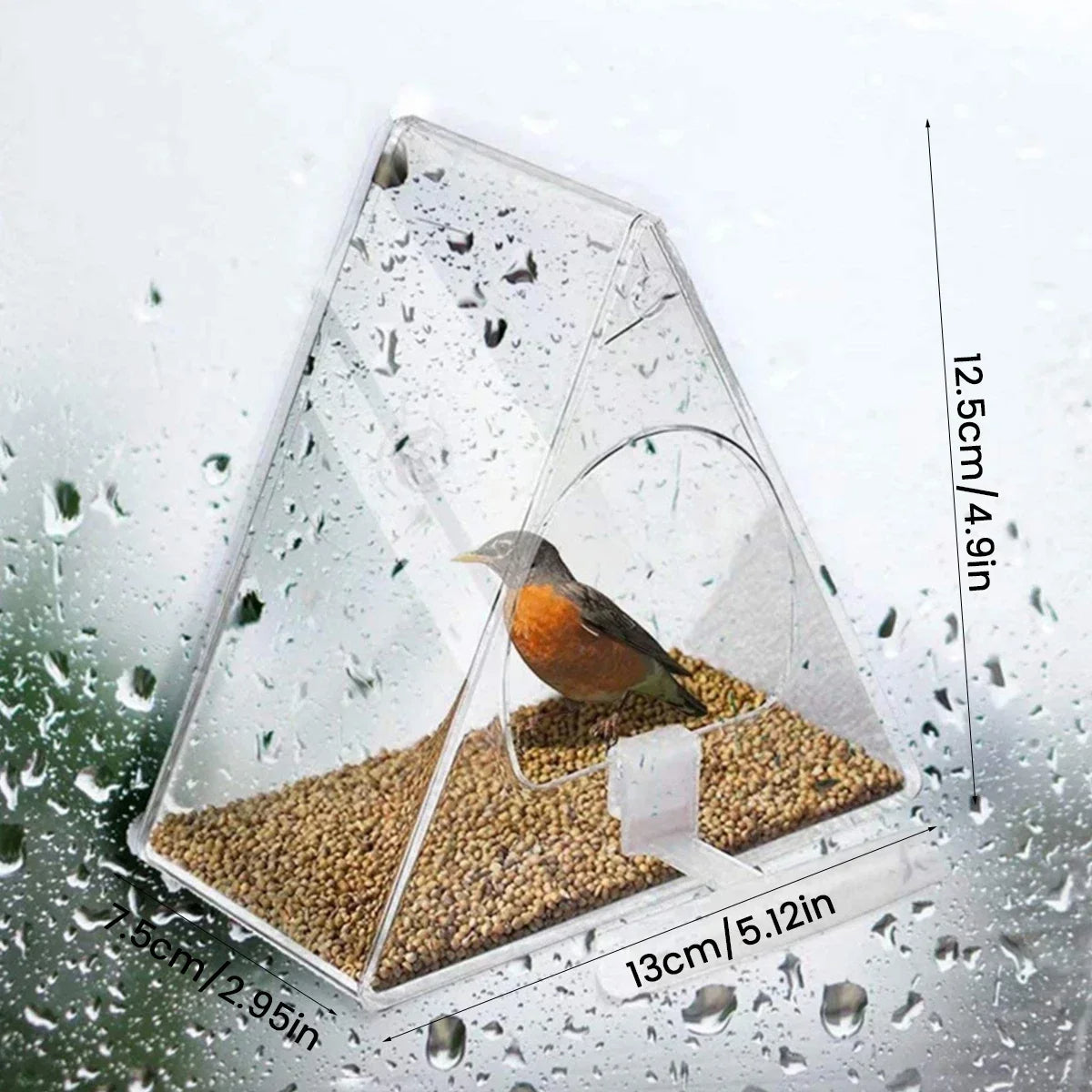 Clear Acrylic Hanging Bird Feeder for Outdoor Garden