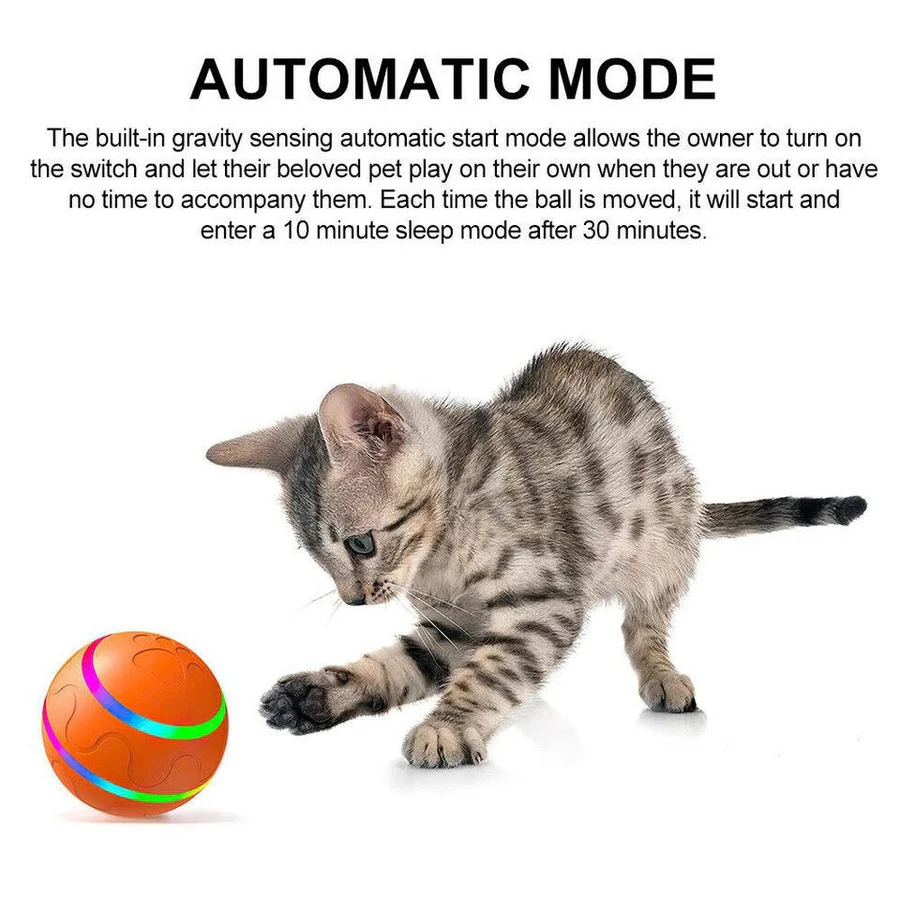Riafu Dog and Cat Interactive Ball Toy – Self-Rolling Pet Toy for Indoor Fun