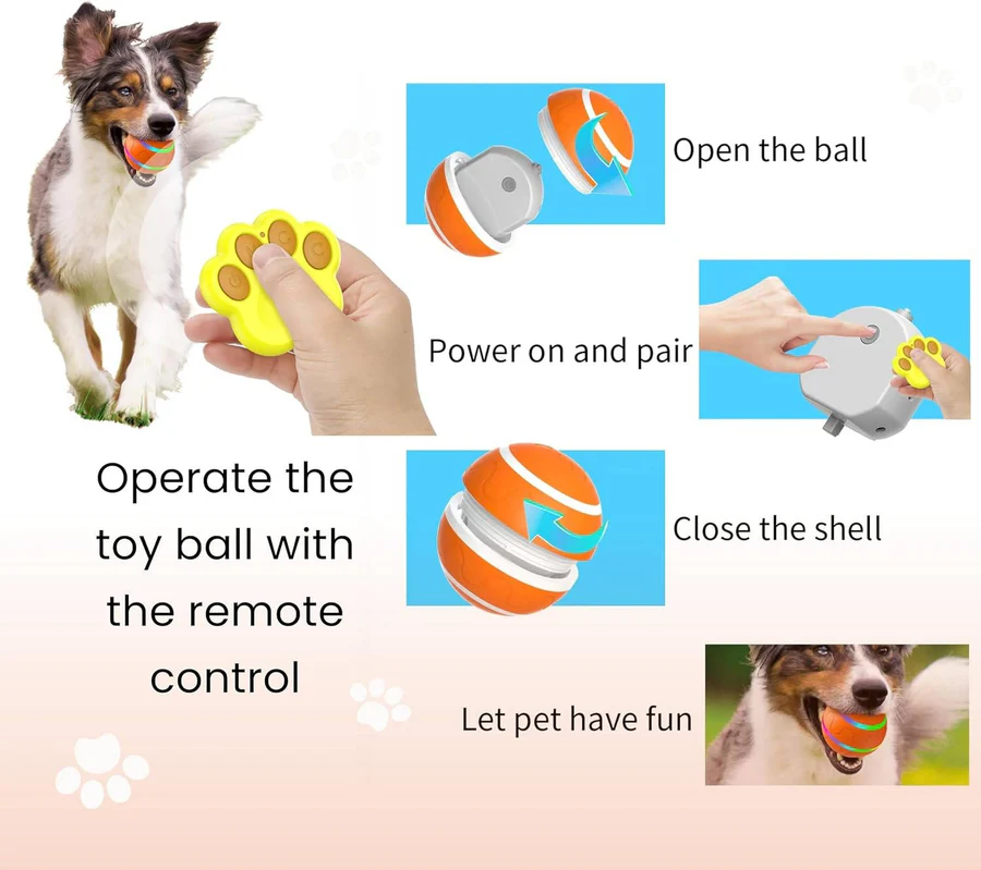 Riafu Dog and Cat Interactive Ball Toy – Self-Rolling Pet Toy for Indoor Fun