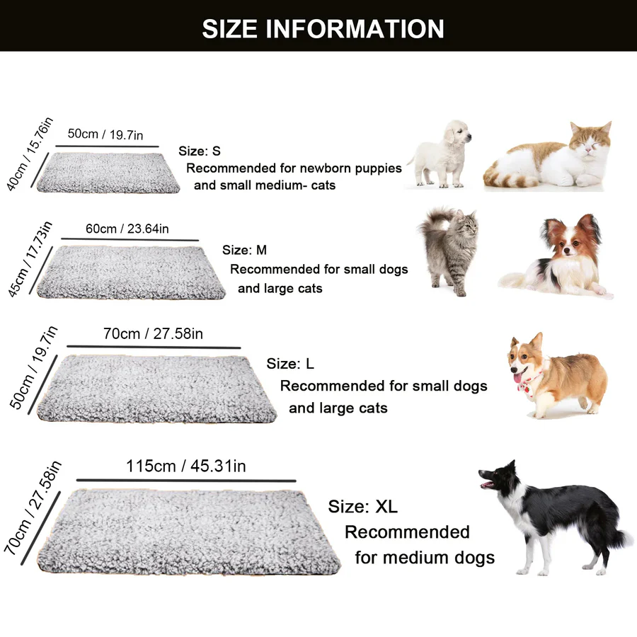 Riafu Non-Electric Heating Pad for Cats & Dogs – Washable Self-Warming Pet Mat
