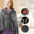 Portable Heated Shawl with Rapid Heating and Zipper Closure, Machine Washable
