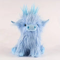 Highland Cow Stuffed Animal Plush Toy with Shaggy Fur and Embroidered Details