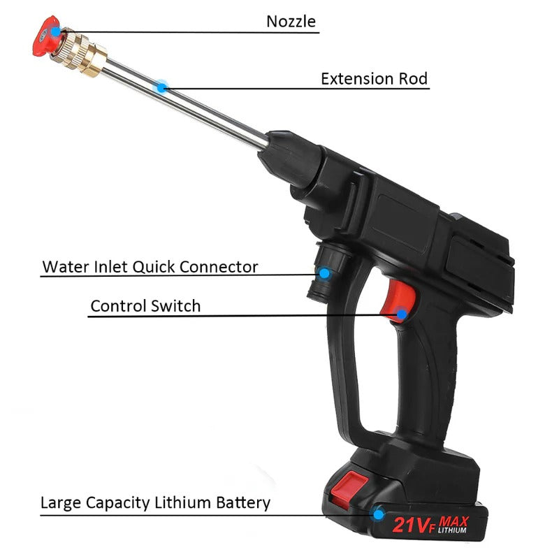 Cordless High Pressure Washer with 2 Rechargeable Batteries for Cars, Patios and Tools