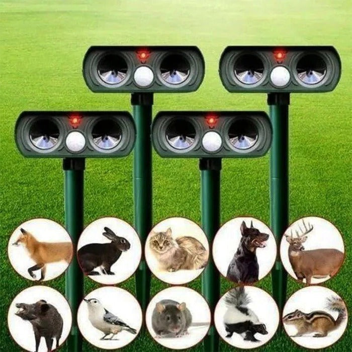 Riafu Infrared Motion Activated Solar Animal Repeller / Deterrent for Garden Protection