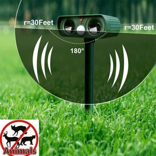 Riafu Infrared Motion Activated Solar Animal Repeller / Deterrent for Garden Protection