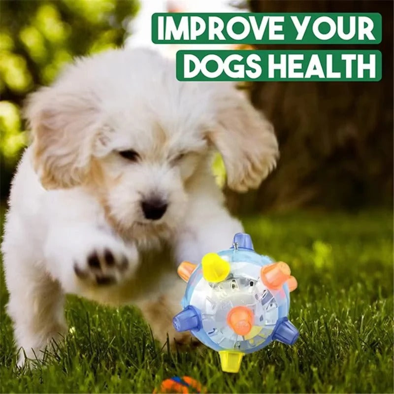 Interactive Bouncing Dog Toy with LED Lights and Sound
