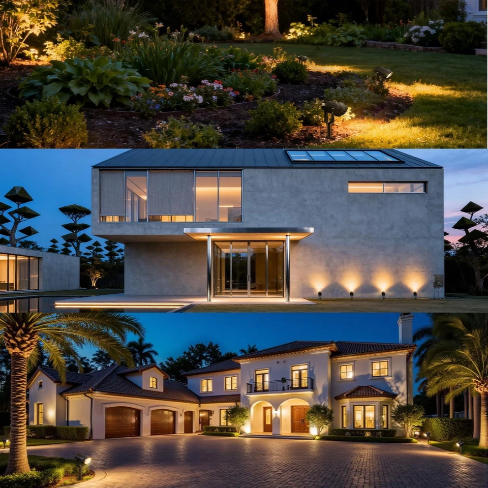 10-Pack of 12V LED Garden Spotlights - 270° Adjustable Head, 500 Lumens