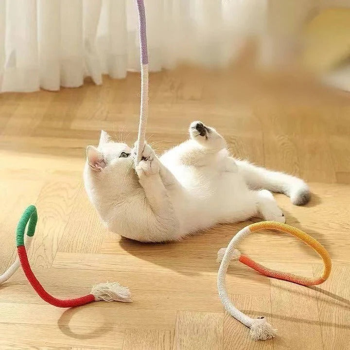 Cat Rope Chew Toys with Silvervine Balls, 3-Piece Set