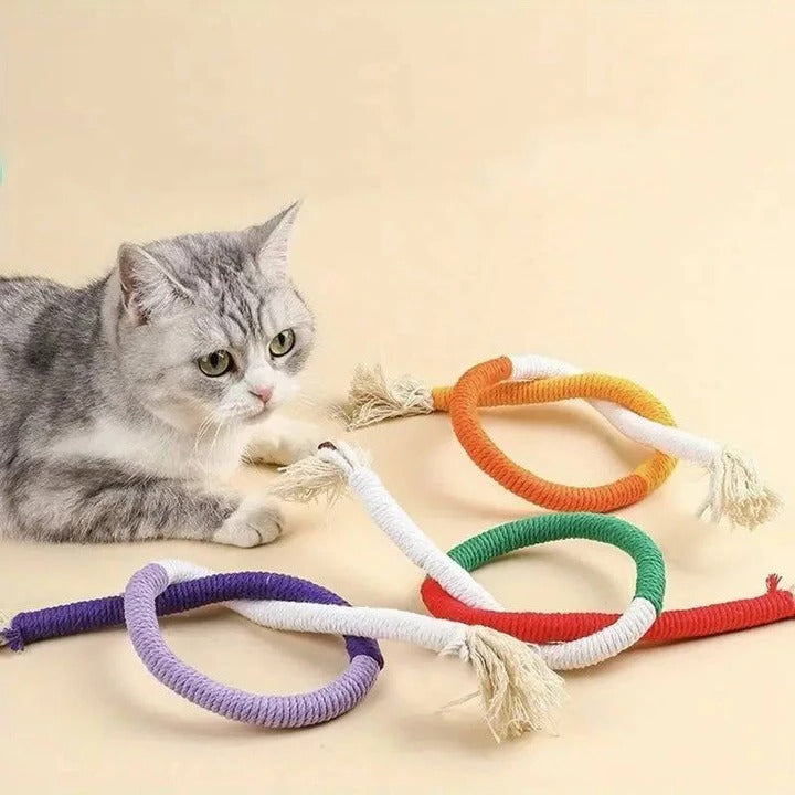 Cat Rope Chew Toys with Silvervine Balls, 3-Piece Set