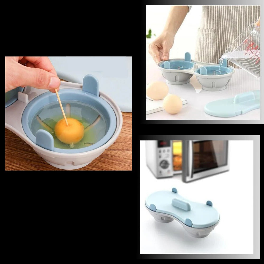Portable Egg Steamer Box and Heat Resistant Silicone Poacher