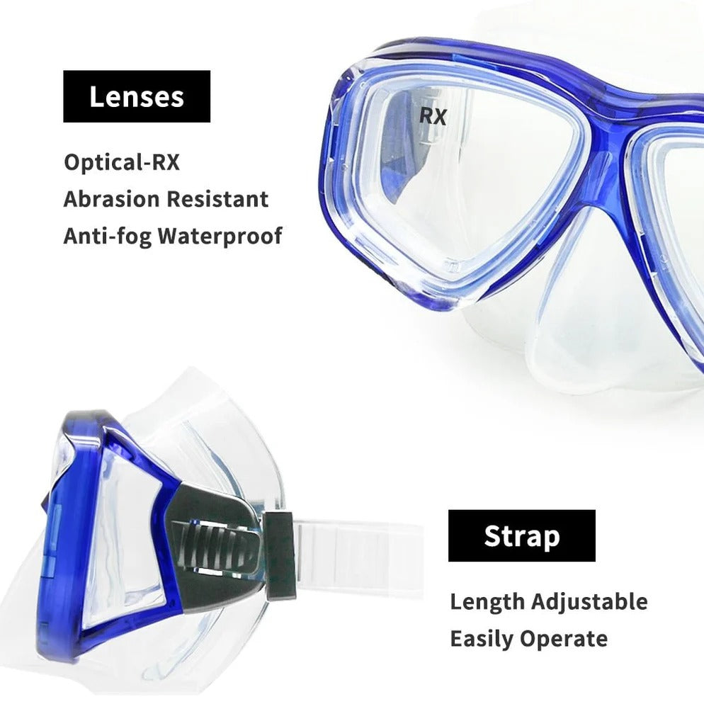 Adjustable Silicone Strap Scuba Diving Mask with Tempered Glass