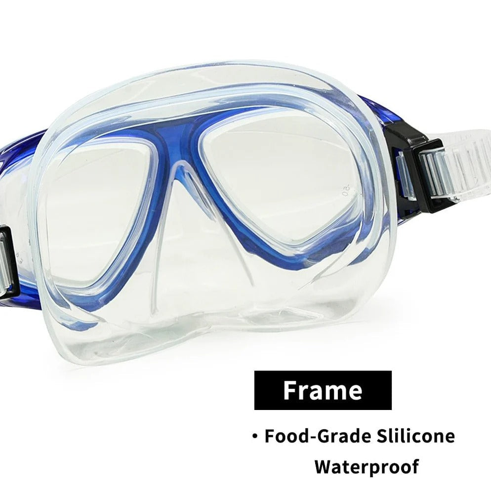 Adjustable Silicone Strap Scuba Diving Mask with Tempered Glass