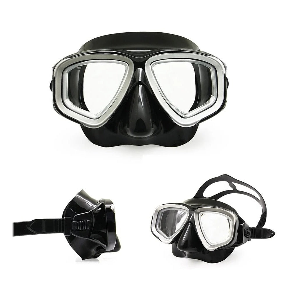 Adjustable Silicone Strap Scuba Diving Mask with Tempered Glass