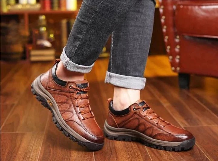 Riafu Men’s Arch Support Casual Shoes – Breathable, Non-Slip, Hand-Stitched Comfort Loafers