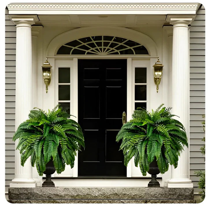 Riafu UV Resistant Artificial Boston Fern – Lifelike Outdoor & Indoor Hanging Plant