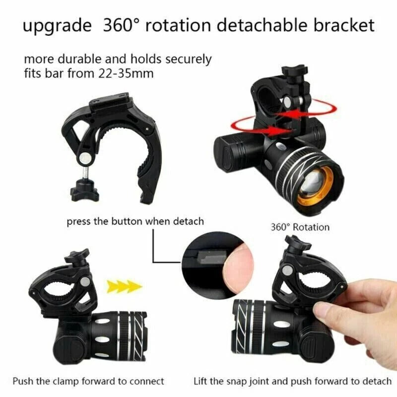 Riafu Brightest LED Bike Headlight – Powerful Front Bicycle Light for Night Cycling Safety