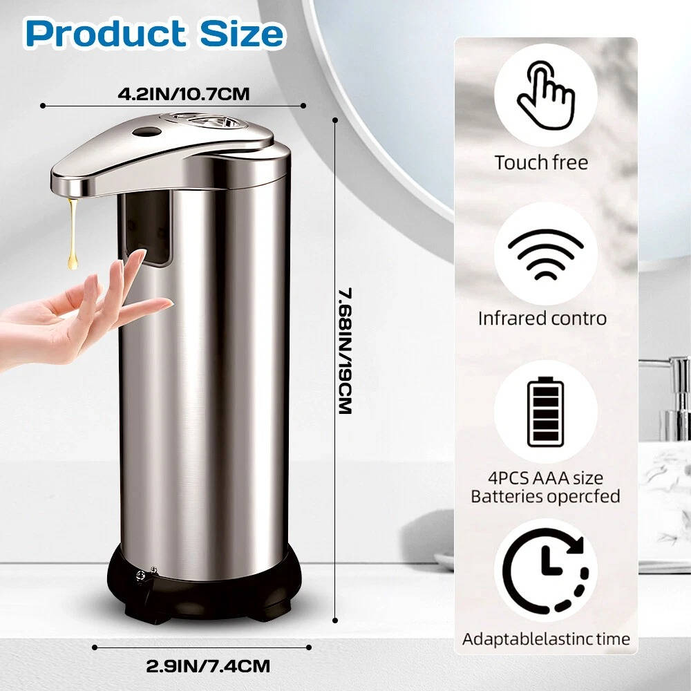 Riafu Automatic Hands Free Soap Dispenser For Bathroom