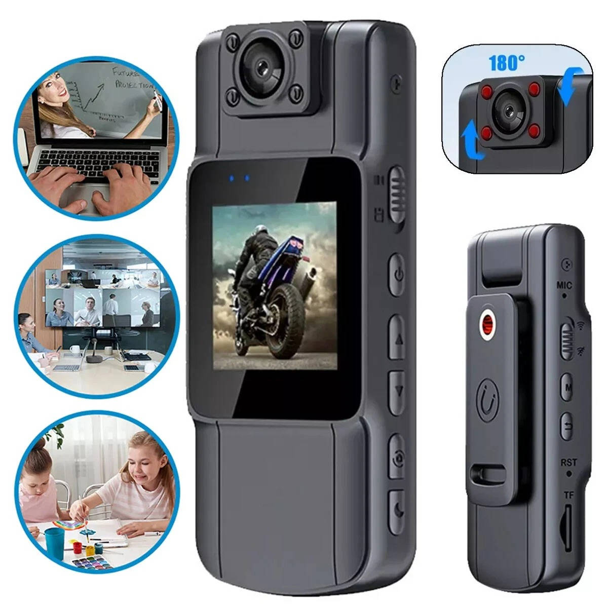 Riafu 180° police professional body camera with night vision