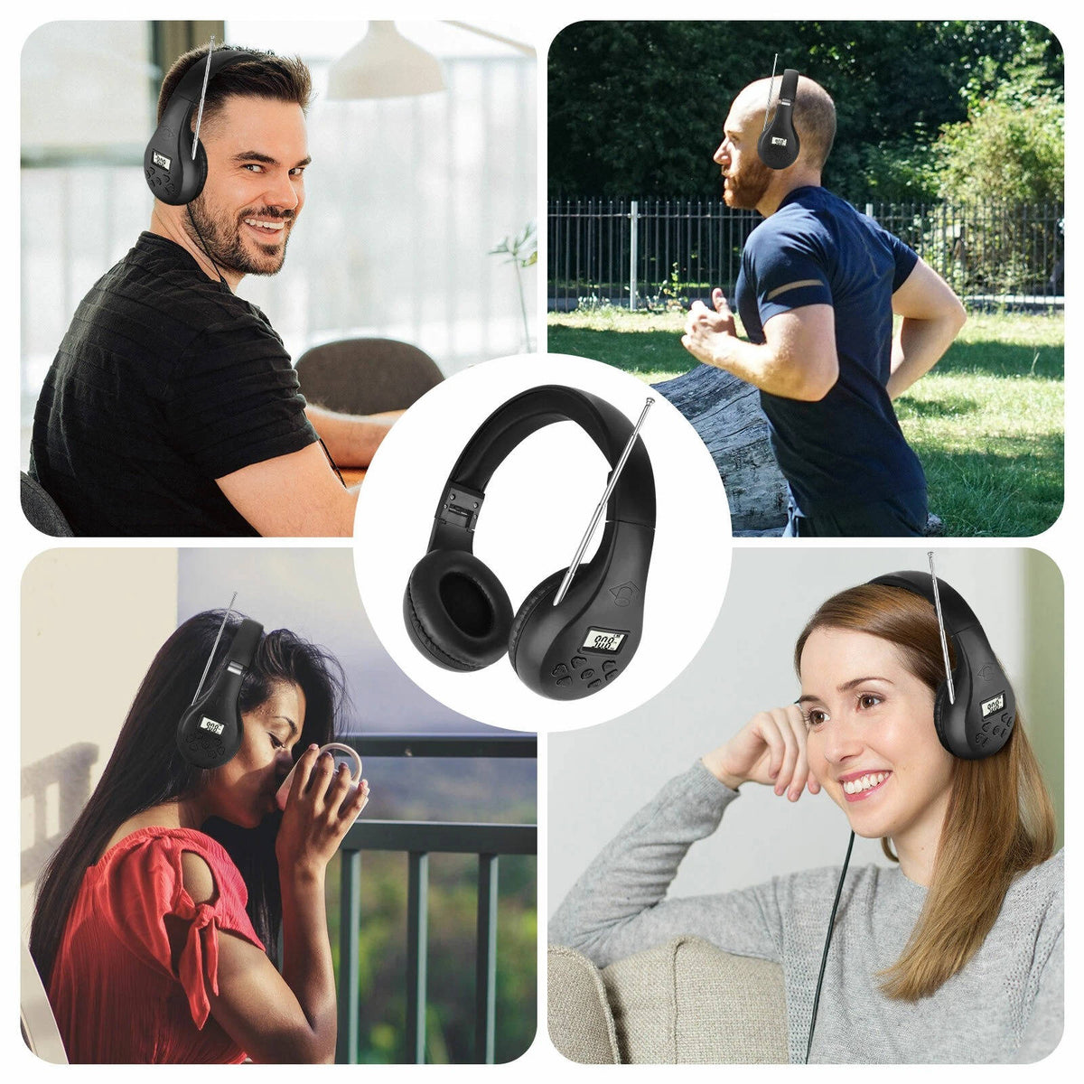 Riafu Headphones With FM Radio And Bluetooth