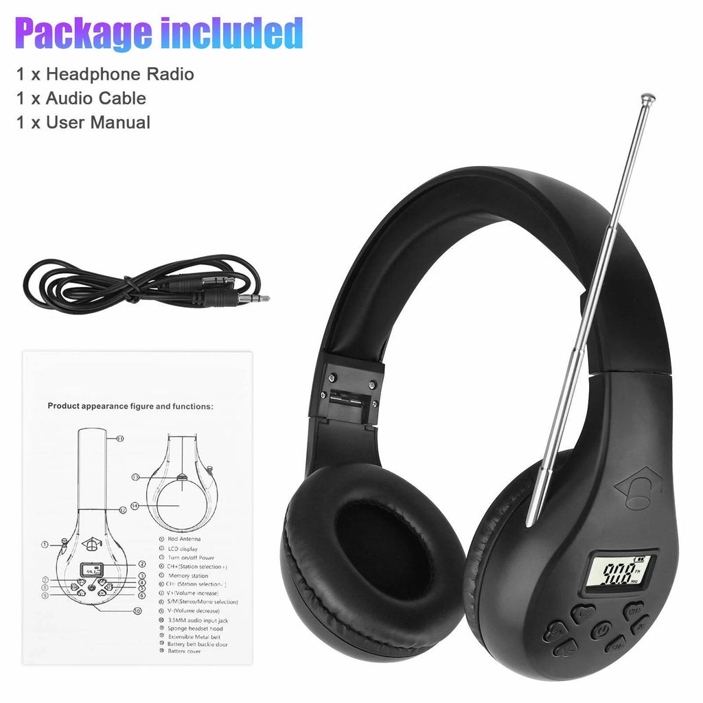Riafu Headphones With FM Radio And Bluetooth