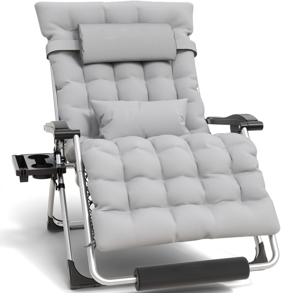 Riafu Portable Folding Lounge Chair – Heavy-Duty Outdoor Recliner with 500LB Capacity