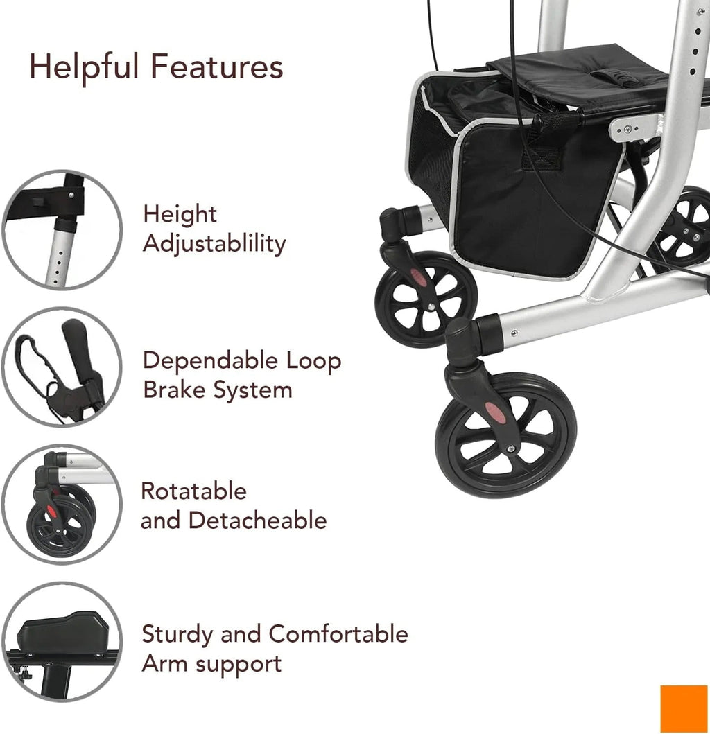 Riafu Senior safety stand up rollator walker with armrests
