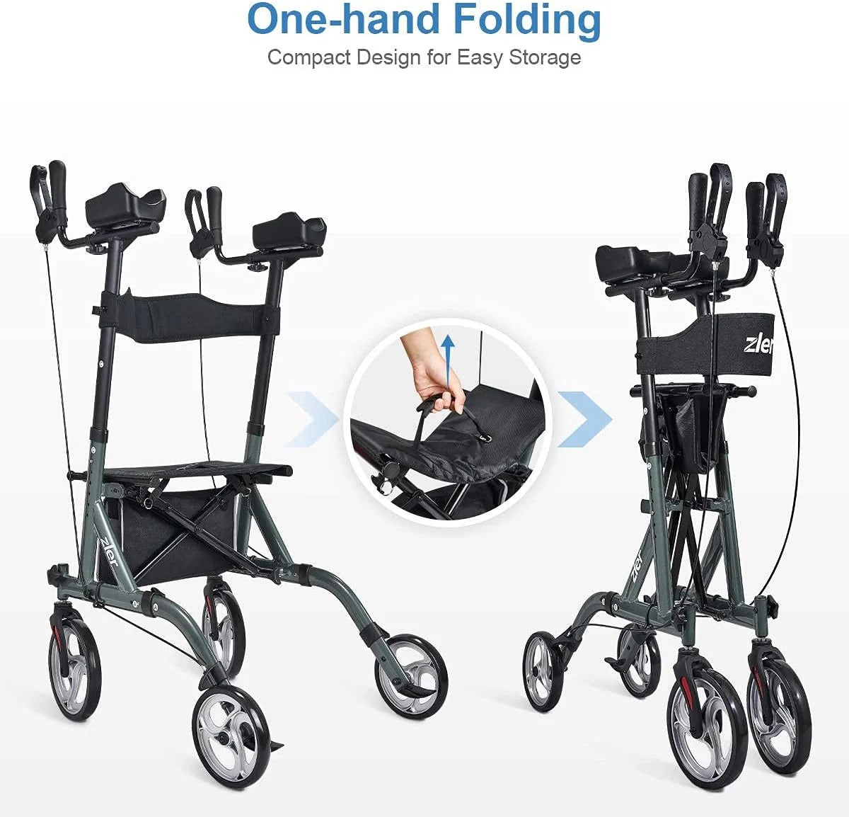 Riafu Senior safety stand up rollator walker with armrests