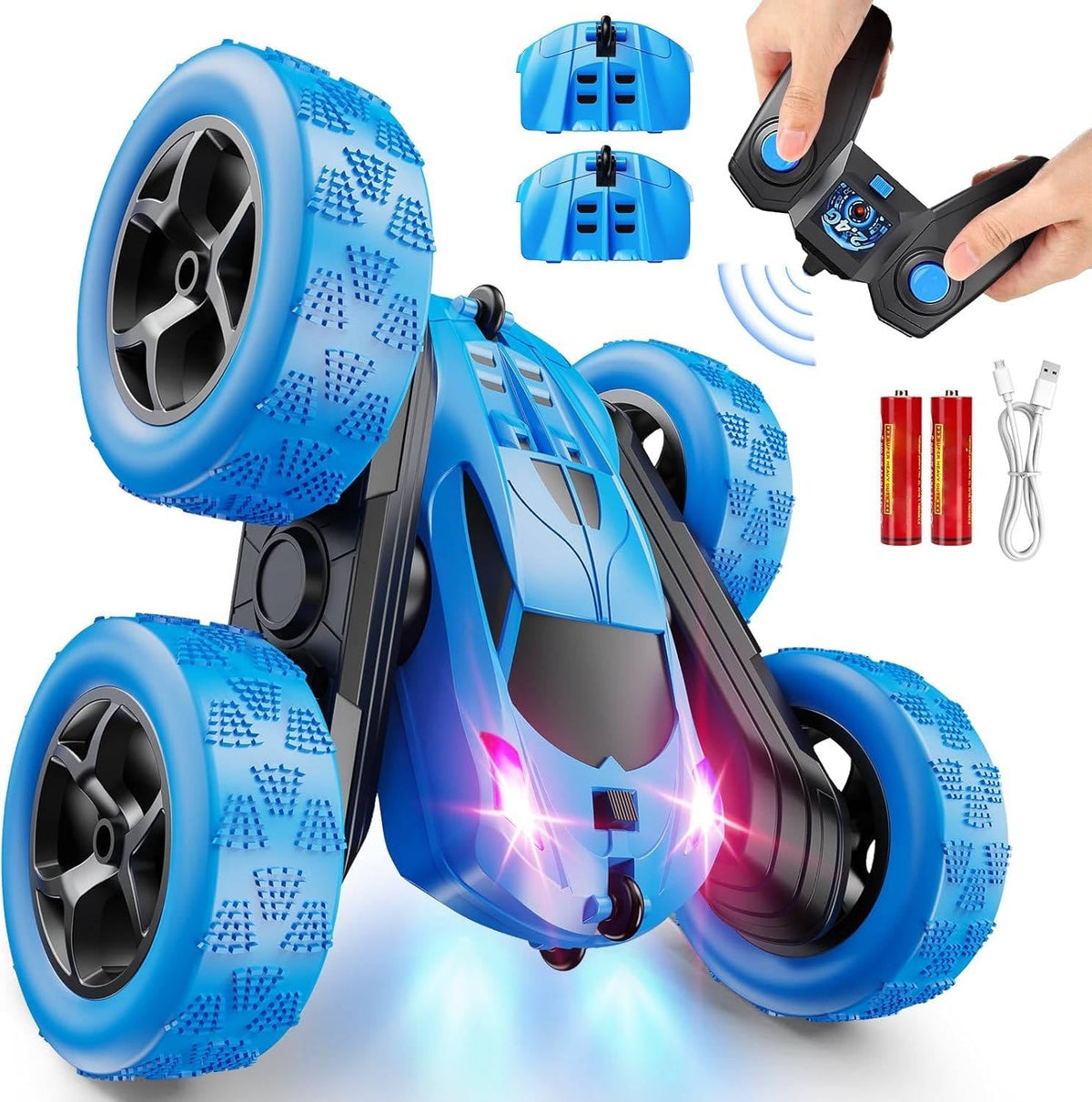 Dynamic Flip Racer – 360° Stunt Car with LED Lights & Dual Motors