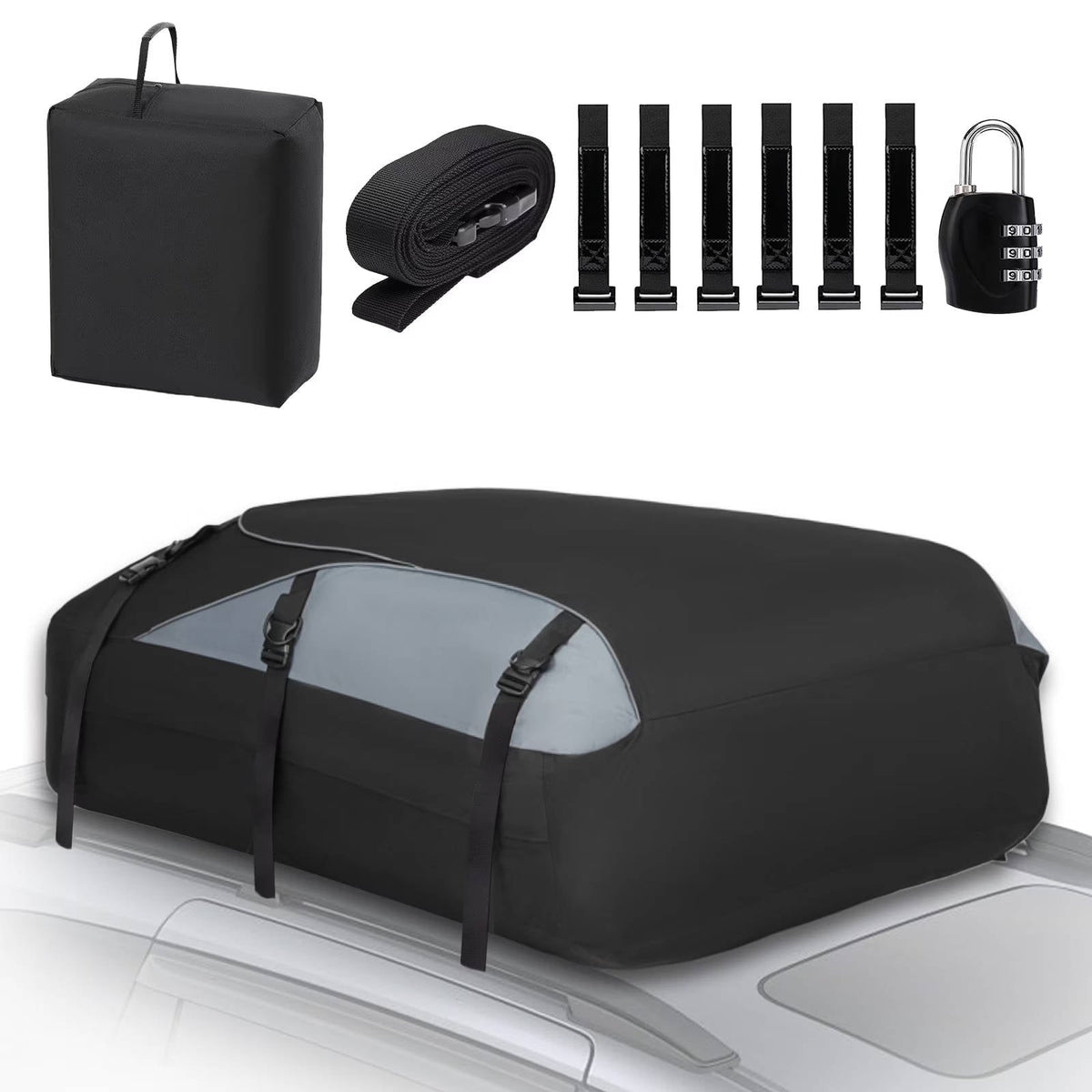 Riafu Car Roof Bag Rooftop Cargo Carrier Waterproof With Non Slip Mat