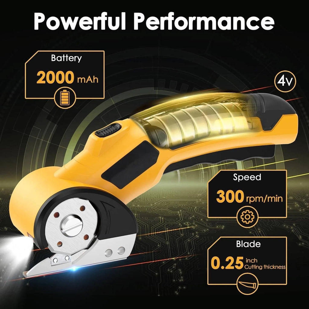 Riafu Cordless Rechargeable Electric Scissors For Fabric Leather Carpet And Cardboard