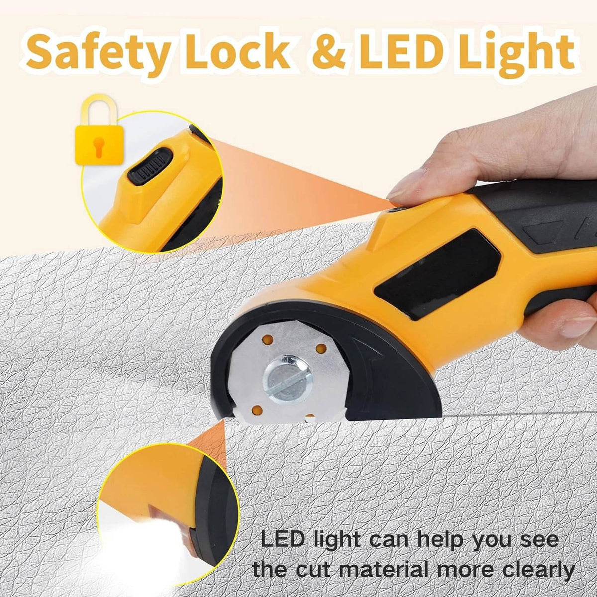 Riafu Cordless Rechargeable Electric Scissors For Fabric Leather Carpet And Cardboard