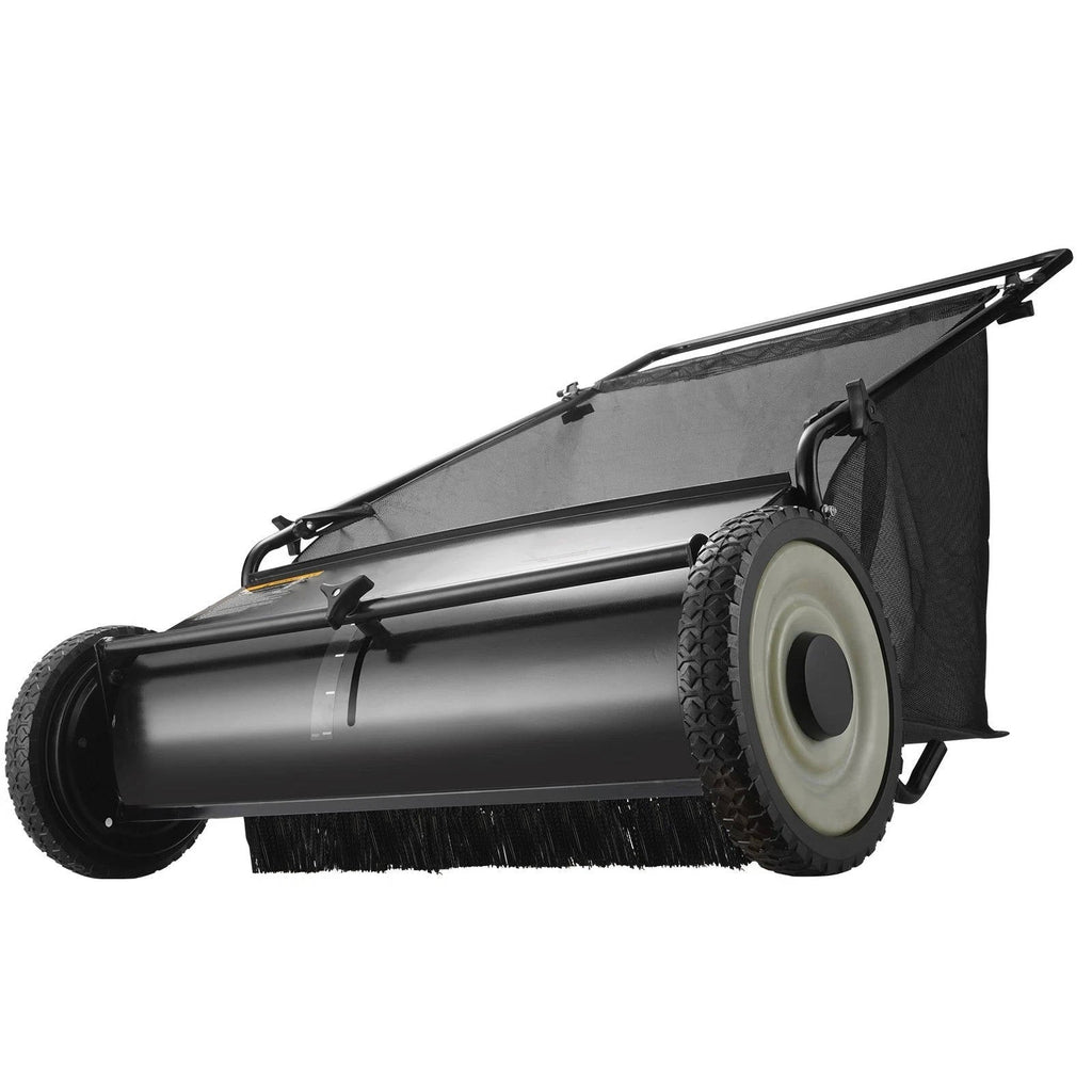 Riafu Push Lawn Sweeper 26 Inch 7 Cu Ft Leaf Collector with Adjustable Height Manual Grass Sweeper for Yard Garden
