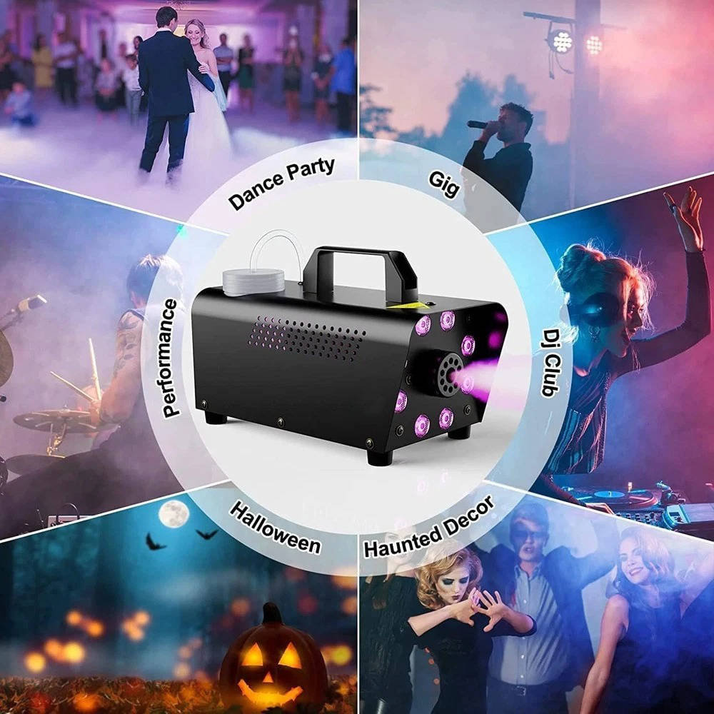 Riafu Smoke Machine W/ 13 Colorful LED Lights Effect