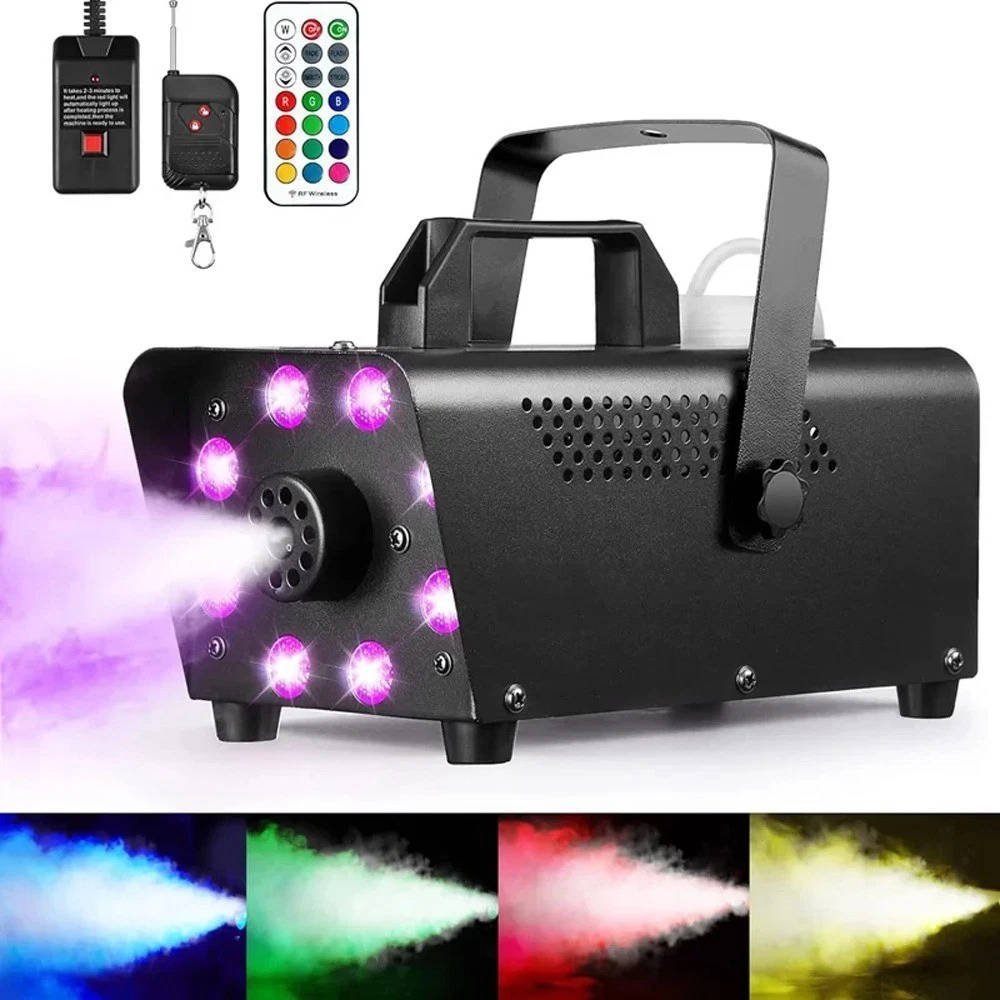 Riafu Smoke Machine W/ 13 Colorful LED Lights Effect