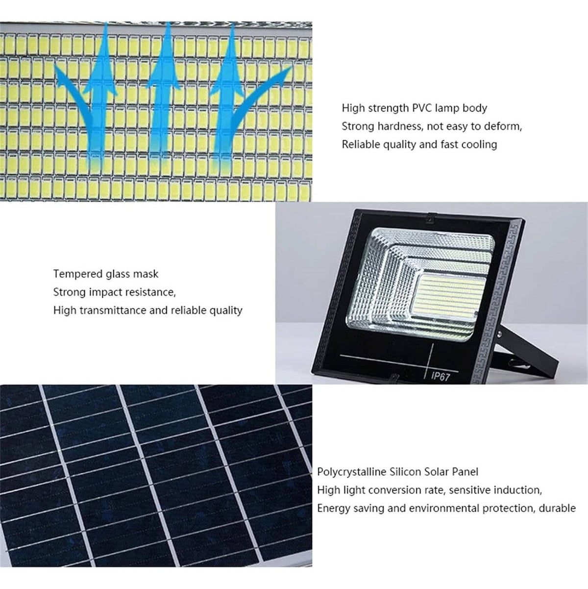 Riafu 600W LED Solar Flood Lights Outdoor Street Light