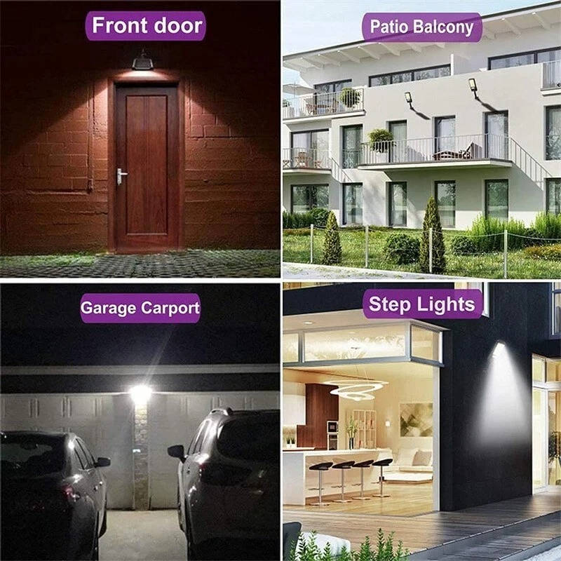 Riafu 3PCS Outdoor Solar Wall Light LED Motion Sensor