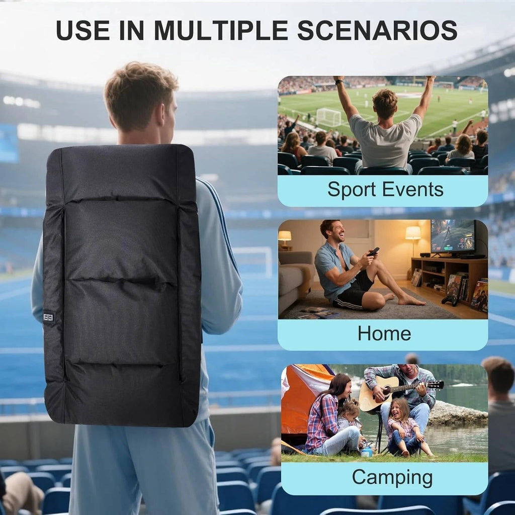 Riafu Stadium Seat with Heat & Back Support – Portable Padded Bleacher Cushion Chair