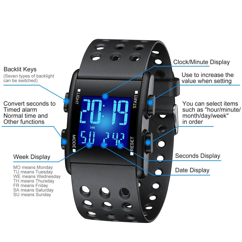 Riafu Men's Digital Sports Watch