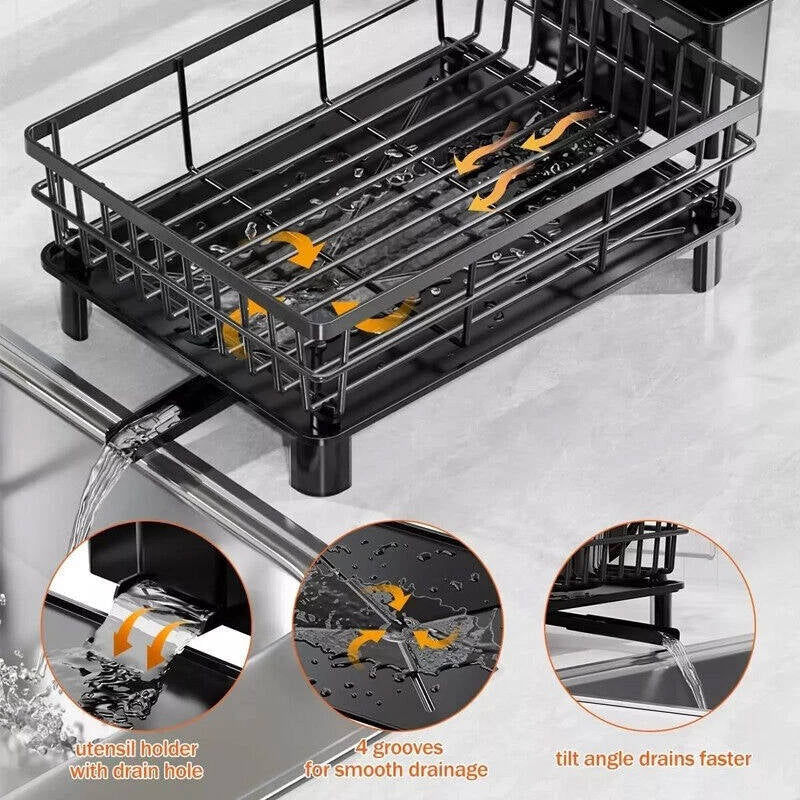 Riafu Over Sink Dish Drying Rack 2 Tier