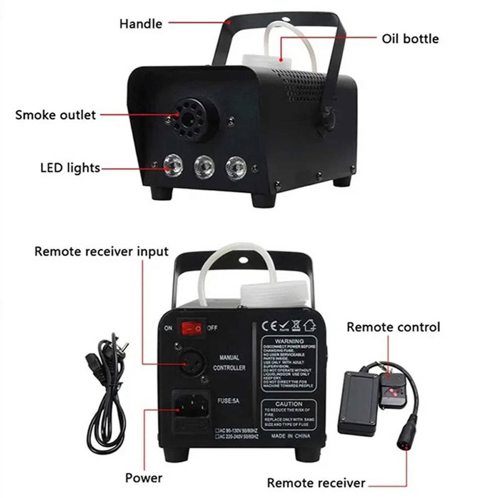 Riafu Smoke Machine W/ 13 Colorful LED Lights Effect