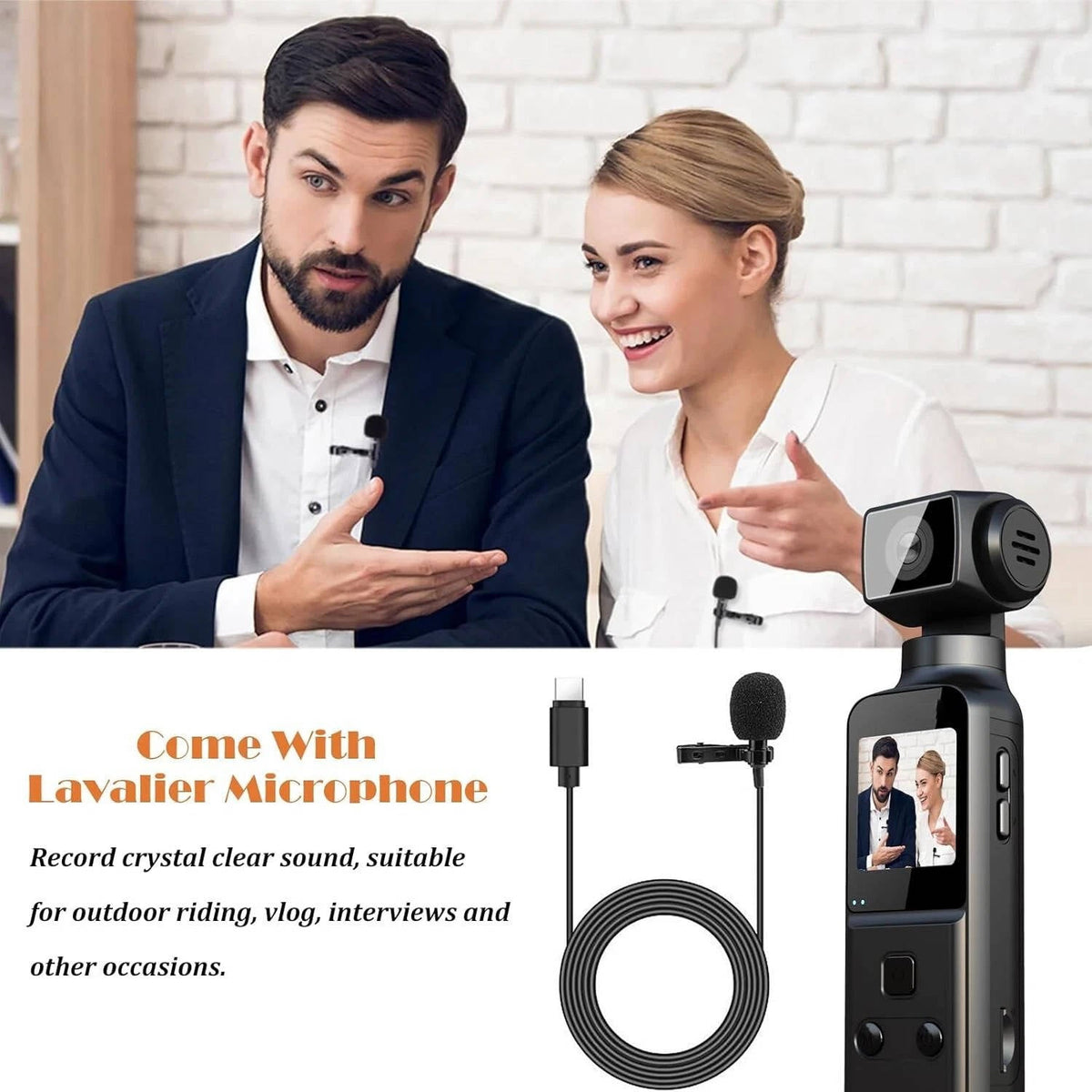 Riafu 4K Body Camera with External Microphone