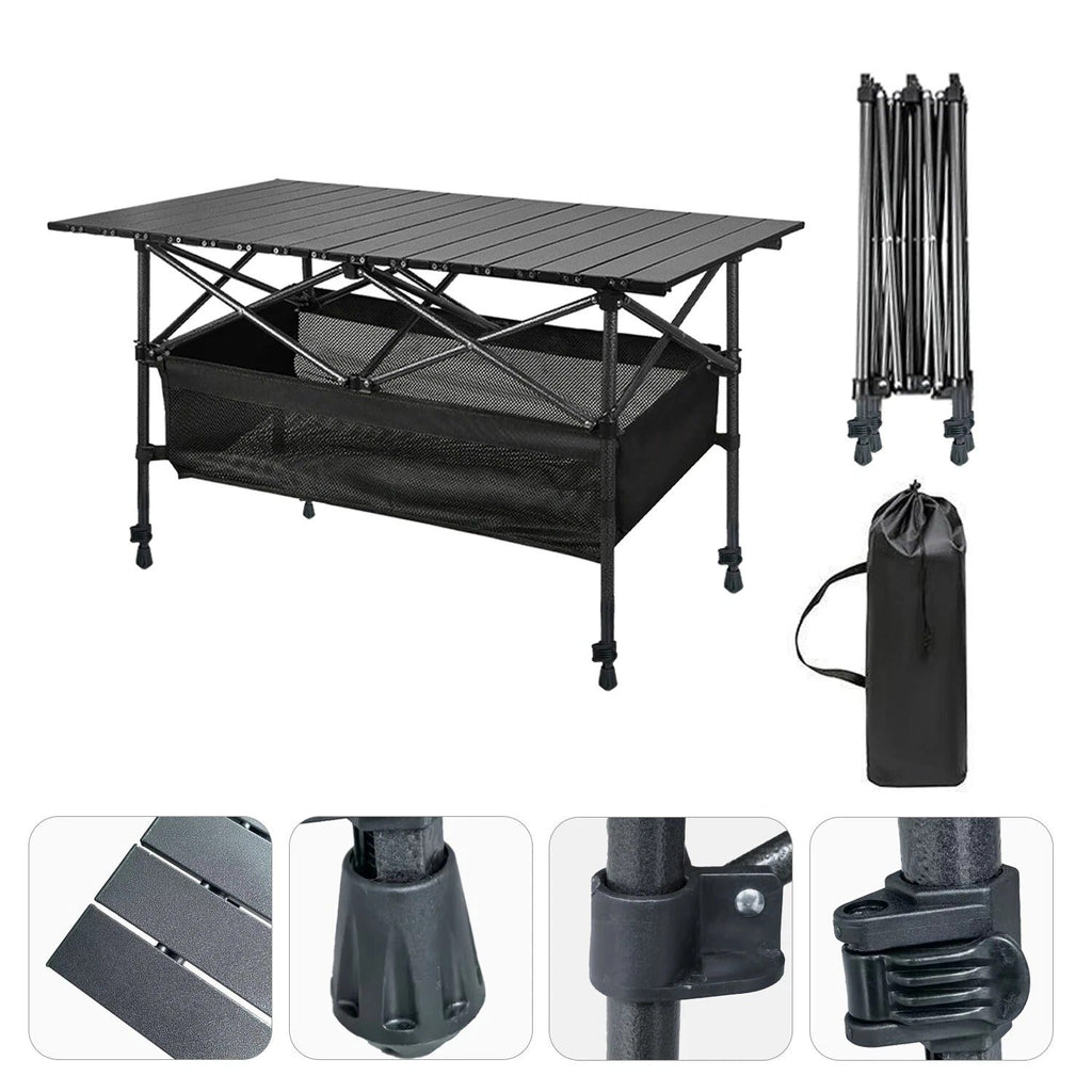 Riafu Camping Table Foldable with Storage
